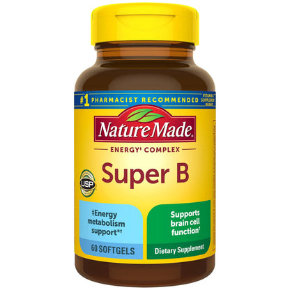 Nature Made Super B Complex Vitamins for Women and Men, Dietary Supplement for Energy Metabolism Support, Super Vitamin B Complex Nature Made