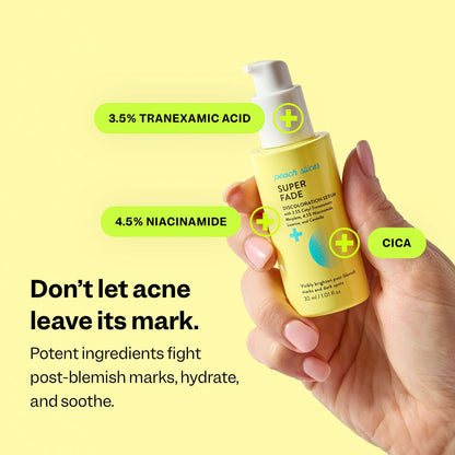 Peach Slices - Super Fade Discoloration Serum for Face (1.01 oz) - Dark Spots, Hyperpigmentation, Uneven Skin - Niacinamide Serum - Tranexamic Acid - Vegan & Cruelty Free - Korean Skin Care & Beauty Peach Slices