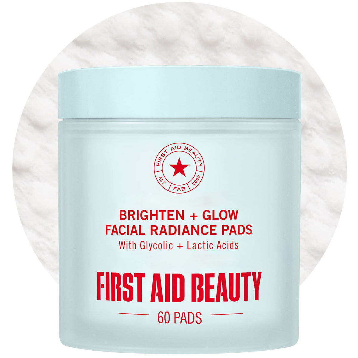 First Aid Beauty - Facial Radiance Pads with Glycolic & Lactic Acids, Daily Exfoliating Pads with AHA, Visibly Smaller Pores, Help Tone & Brighten Skin, One-Step Makeup Prep, Compostable, 60ct First Aid Beauty
