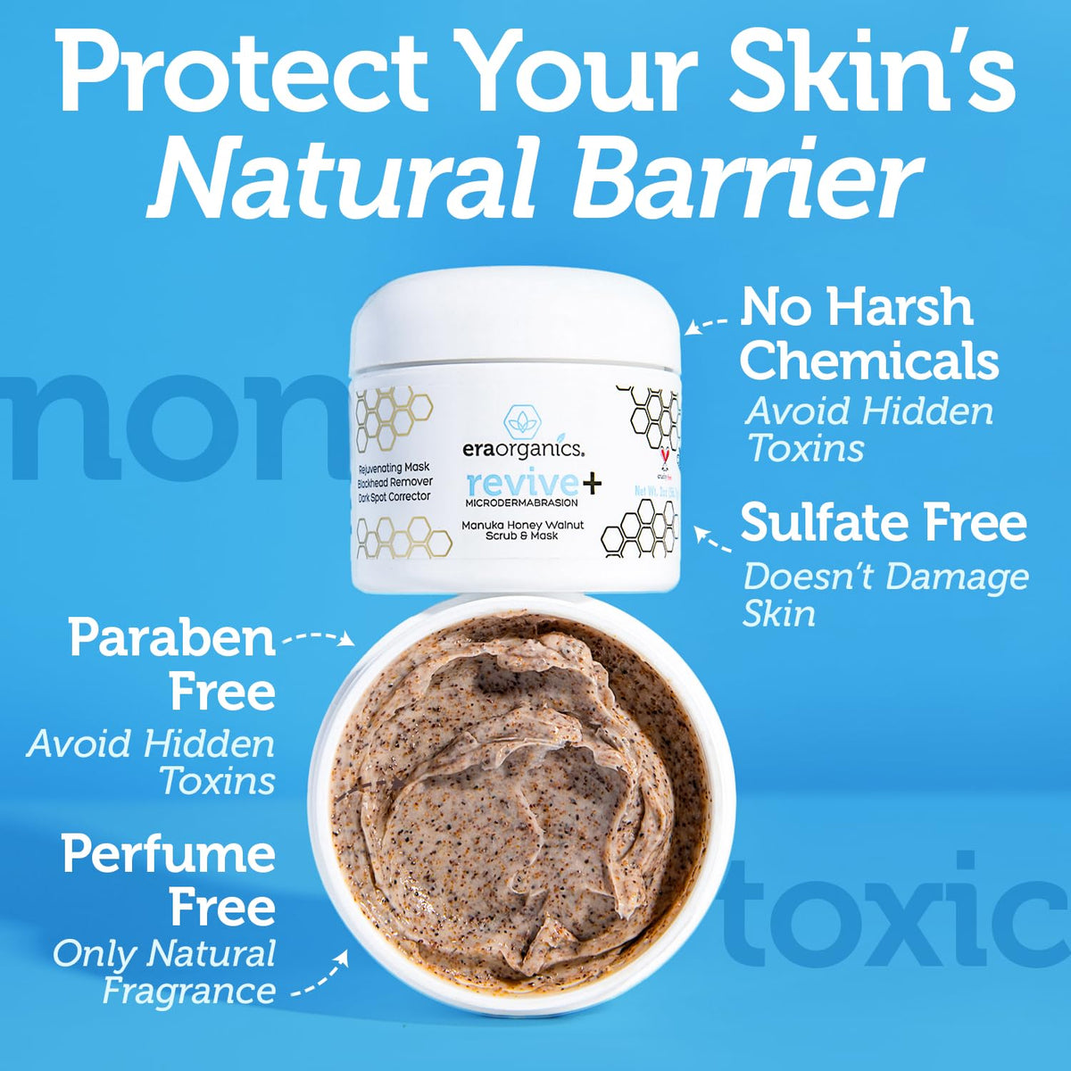 Manuka Honey Exfoliating Facial Scrub - Microdermabrasion Face Exfoliant Era Organics