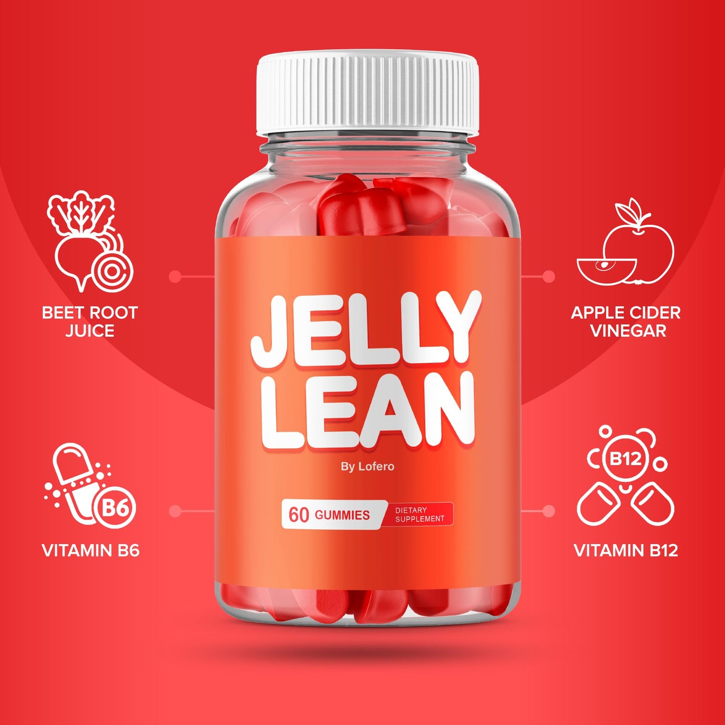 (2 Pack) Jelly Lean Gummies, JellyLean Gummys Loss Support Formula, Premium All-Natural Ingredients Advanced Maximum Strength for Overall Health & Wellness Supplement Lofero
