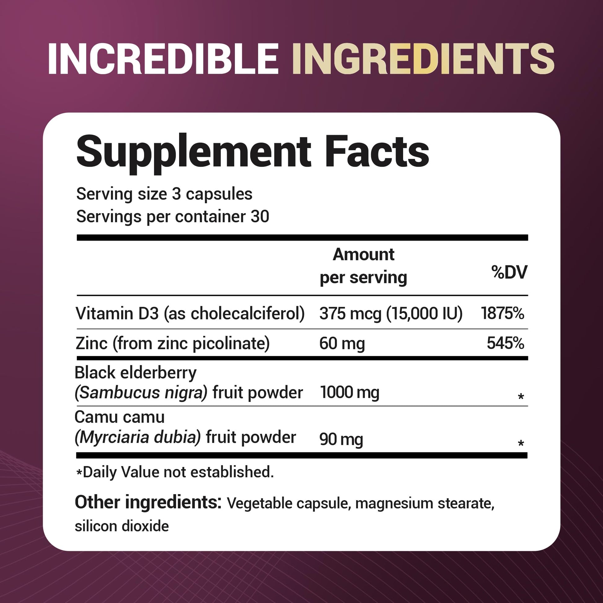Dr. Berg Black Elderberry Capsules (Advanced Immune Support*) with 15,000 IU Vitamin D, 60 mg of Zinc, & 90 mg of Camu Camu - (4-in-1) Sambucus Elderberry Immune Support Supplement - 90 Capsules Dr. Berg Nutritionals buy australia supplements