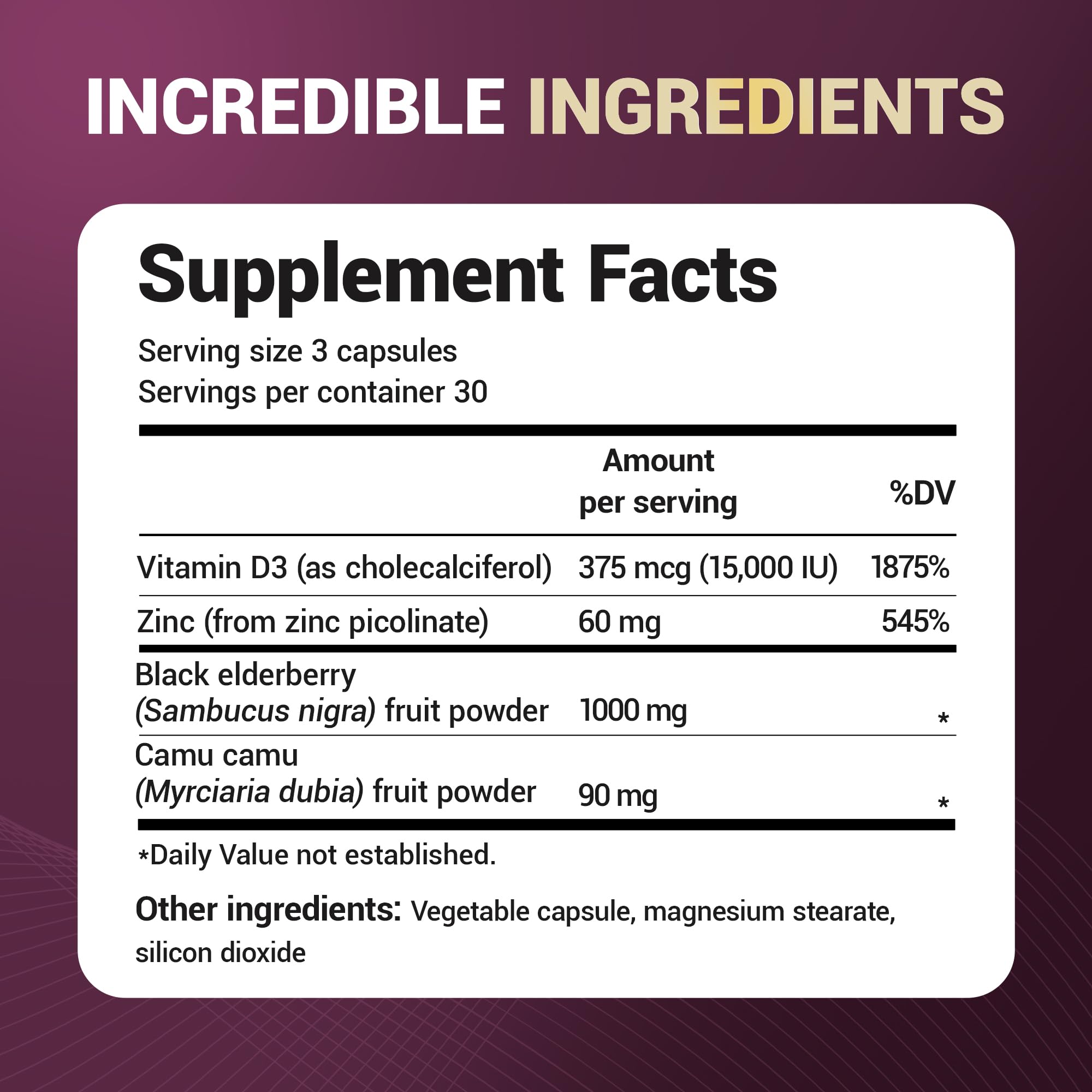 Dr. Berg Black Elderberry Capsules (Advanced Immune Support*) with 15,000 IU Vitamin D, 60 mg of Zinc, & 90 mg of Camu Camu - (4-in-1) Sambucus Elderberry Immune Support Supplement - 90 Capsules Dr. Berg Nutritionals buy australia supplements