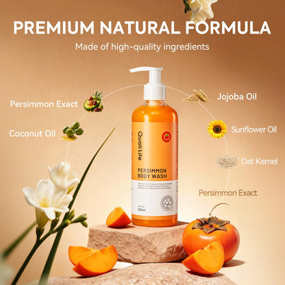 Persimmon Body Wash for Old People Smell, Natural Deodorant Bar Soap QualiLife