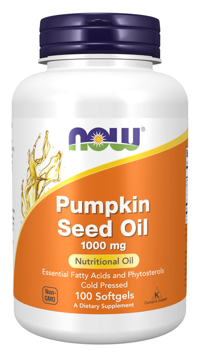 NOW Supplements, Pumpkin Seed Oil 1000 mg with Essential Fatty Acids and Phytosterols, Cold Pressed, 200 Softgels Gsupps Australia