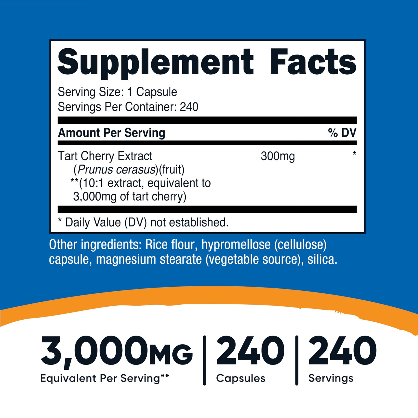 Nutricost Tart Cherry Extract 240 Vegetarian Capsules for 240 Servings per Bottle - Gluten Free, Non-GMO Nutricost