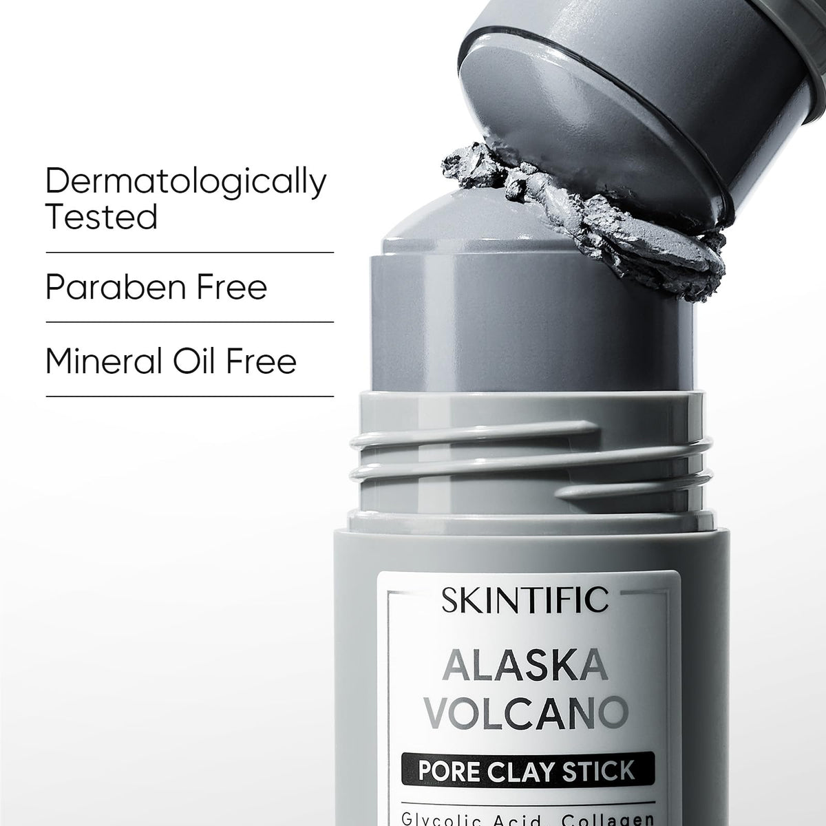 SKINTIFIC Deep Pore Cleansing Blackhead Remover Face Mask Stick, Mud Mask with Natural Alaska Volcano Clay, Gentle Exfoliating, Smoothing Skin, Non-Drying, Skincare Facial Mask SKINTIFIC