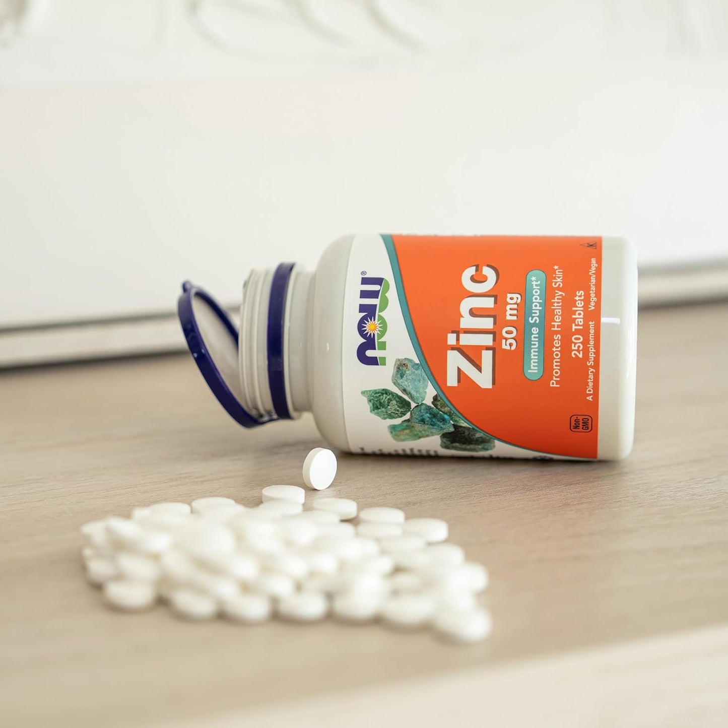 NOW Foods Supplements, Zinc (Zinc Gluconate) 50 mg, Supports Enzyme Functions*, Immune Support*, 100 Tablets Gsupps Australia