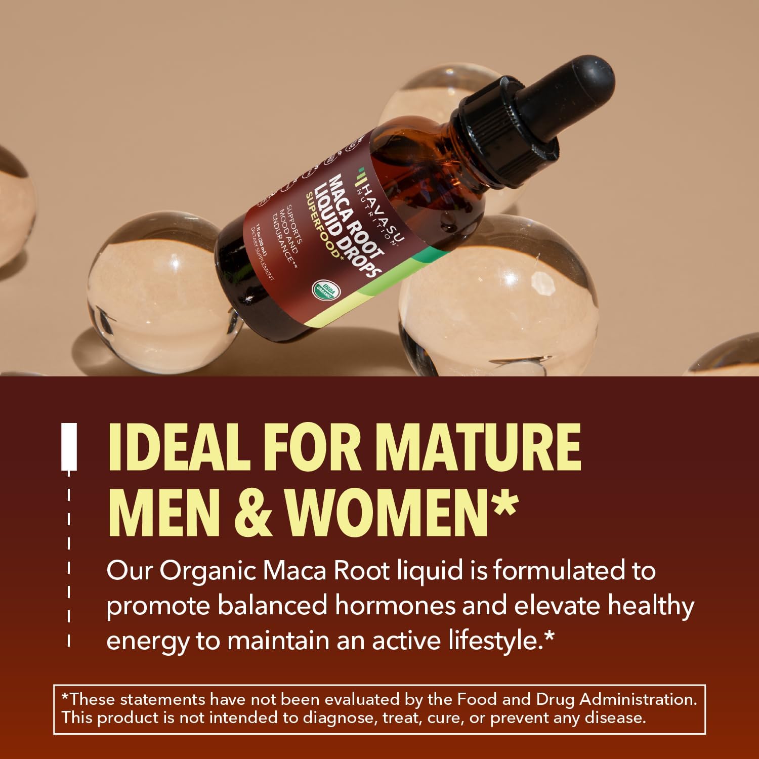 Organic Maca Root Liquid, Unflavored, 1fl oz, Supports Hormone Balance | Organic Maca Root Liquid Drops, Mood, Energy in Women & Men, Lepidium Meyenii to Support Performance & Vitality, Non-GMO Gsupps Australia