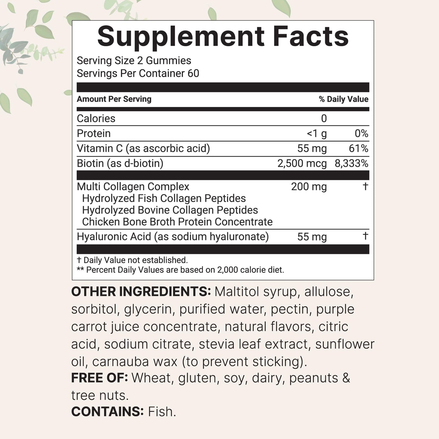 Micro Ingredients Multi Collagen Peptides, 120 Collagen Gummies | Type I,II,III,V,X Protein with Biotin, Hyaluronic Acid, & Vitamin C Complex | Pomegranate & Berry Flavored Micro Ingredients