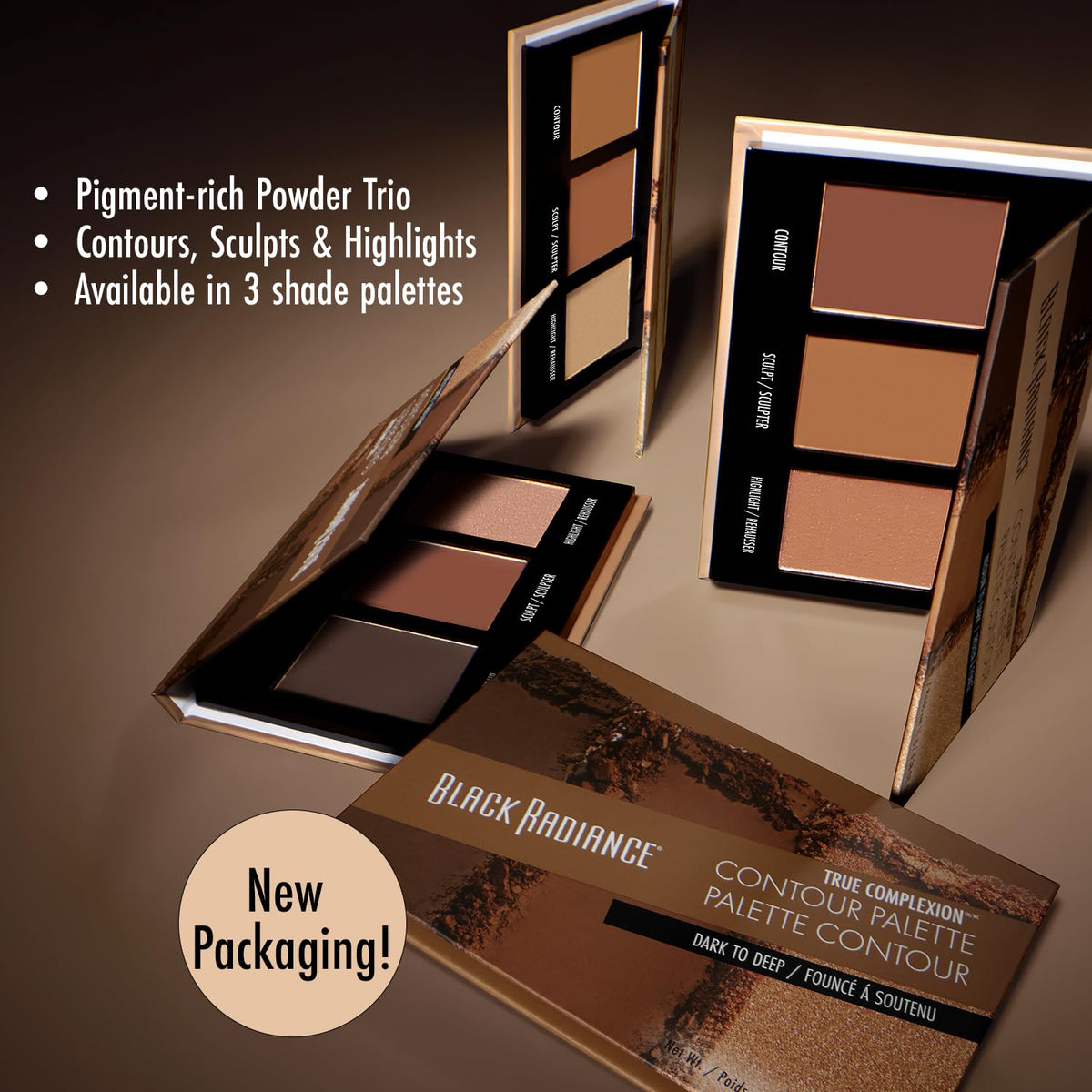 Black Radiance True Complexion Contour Palette, Medium to Dark, 0.38 Ounce Black Radiance