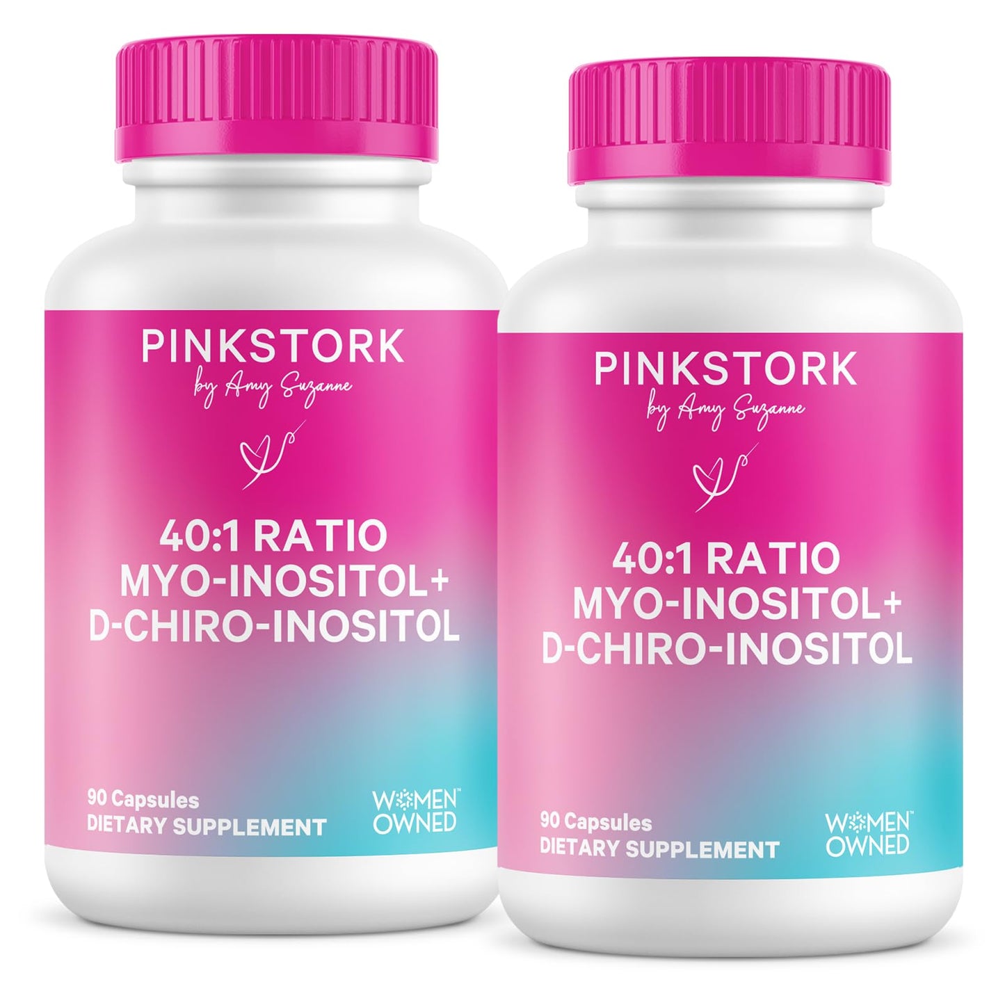 Pink Stork Inositol Supplement for Women 40:1 Myo & D-Chiro, 30 Count | Clinically Studied Ratio to Support Hormone Balance, Healthy Ovulation, Cycle Regularity & Fertility