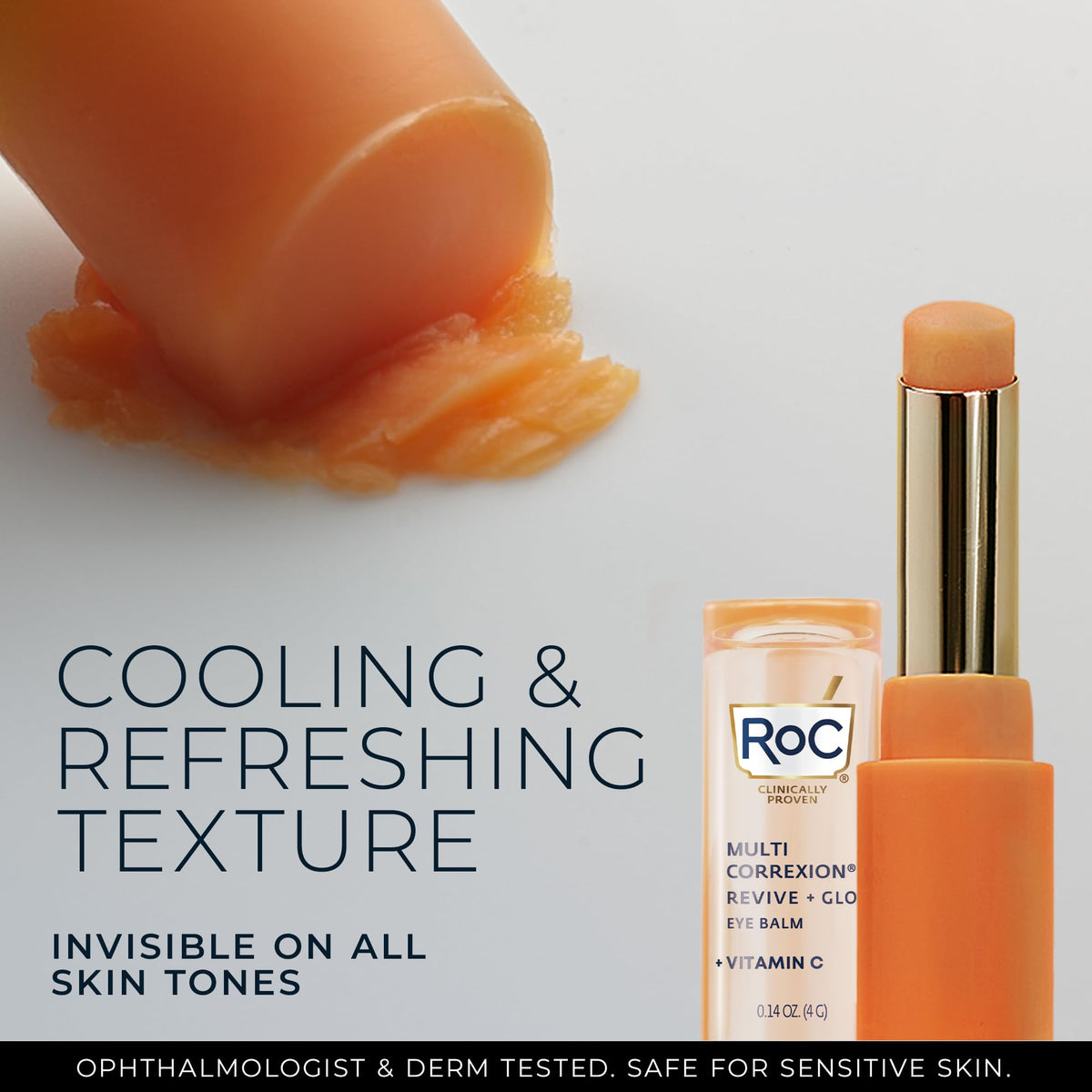 RoC Multi Correxion Revive + Glow Eye Balm with Vitamin C (0.14 oz) + Retinol Eye Cream Packette RoC