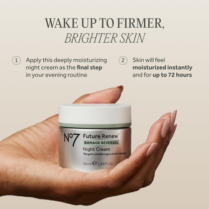 No7 Future Renew Damage Reversal Night Cream, 1.69 oz No7