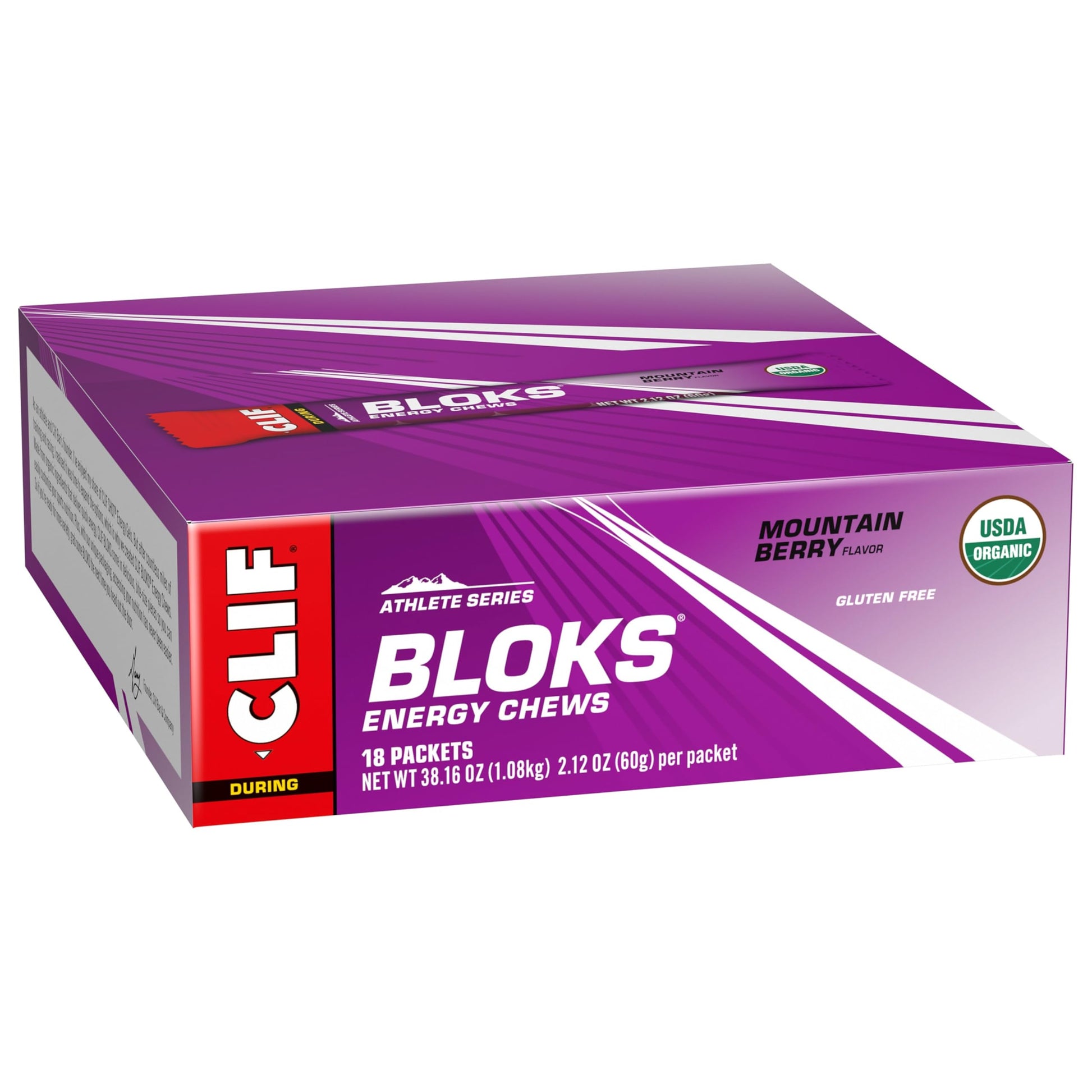 CLIF BLOKS - Mountain Berry Flavor - Energy Chews - Non-GMO - Plant Based - Fast Fuel for Cycling and Running - Quick Carbohydrates and Electrolytes - 2.12 oz. (18 Count) CLIF Bar buy australia supplements