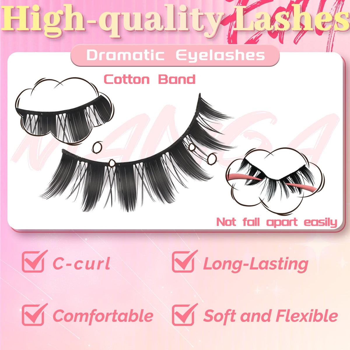 Ahrikiss Lashes Manga Lashes Spiky Anime False Eyelashes (Doll) Ahrikiss
