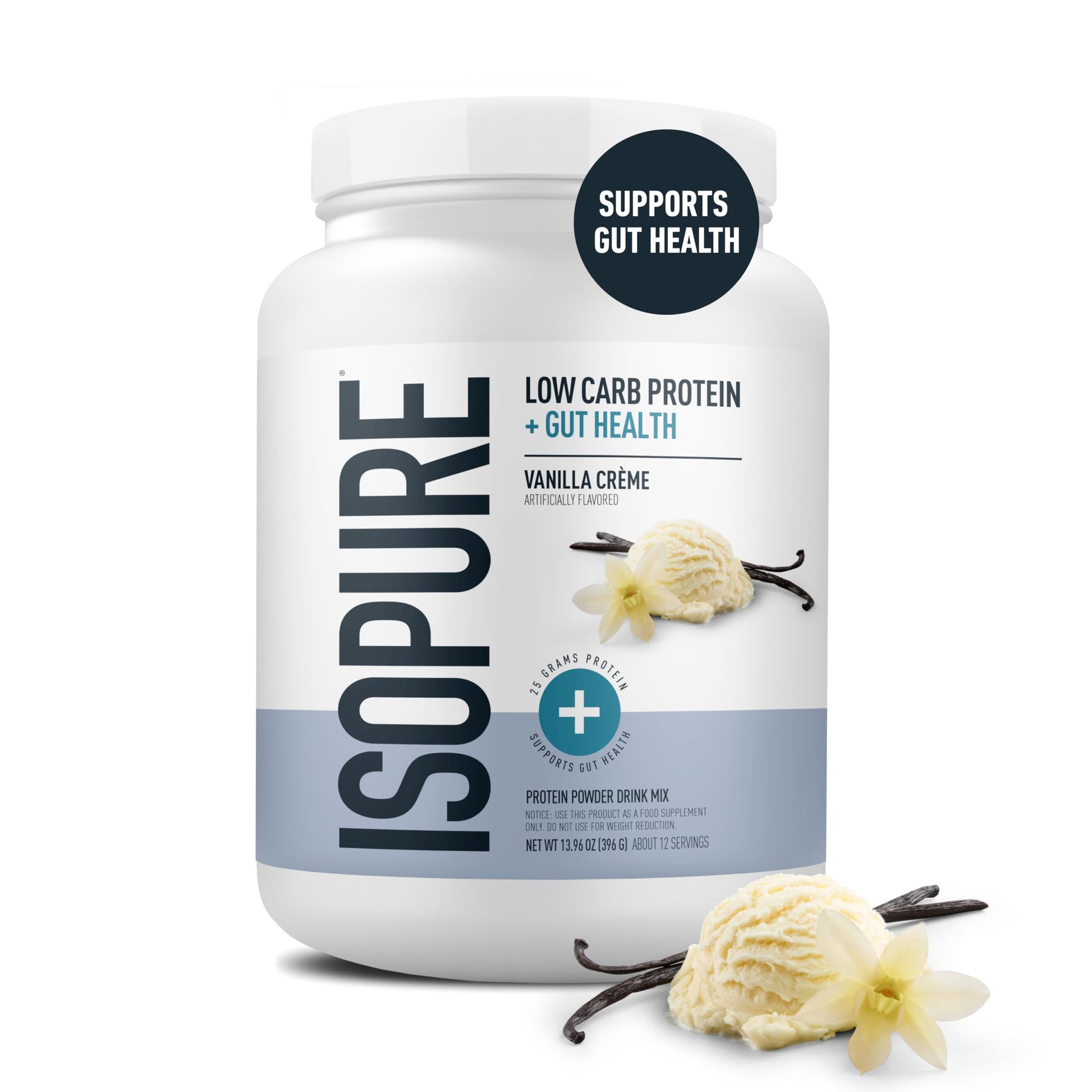Isopure Protein + Gut Health & Immune Support Powder, Vanilla Crème, 25g Whey Protein with Prebiotics & Vitamins, 12 Servings (Pack of 1) Isopure buy australia supplements