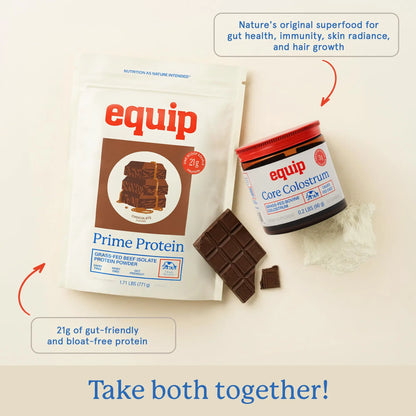 Equip Foods Prime Protein Powder | Clean, Grass Fed Beef Protein Powder | Carnivore Protein Isolate | Paleo, Keto Friendly | Gluten & Dairy Free | Helps Build & Repair Tissue Equip