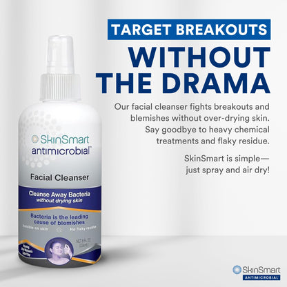 SkinSmart Antimicrobial Facial Cleanser for Breakouts and Blemishes, 8 oz SkinSmart Antimicrobial