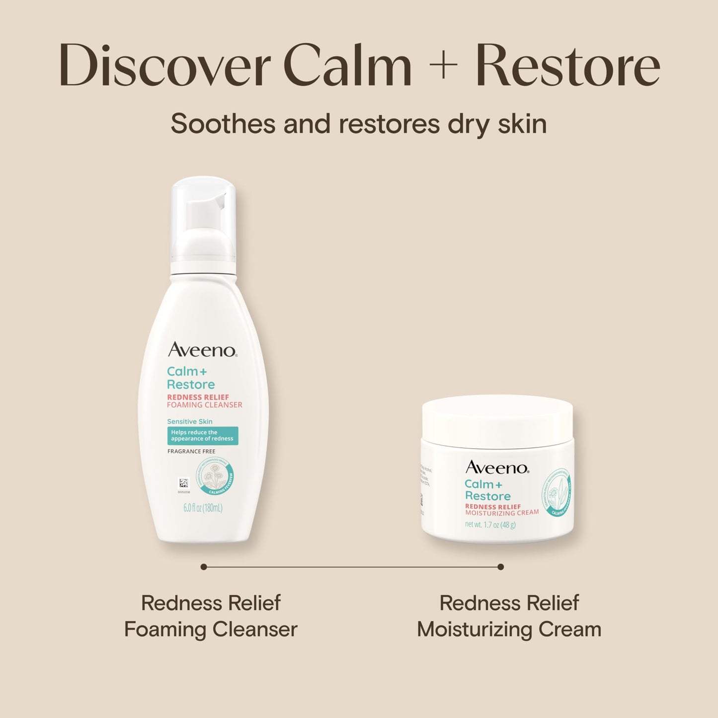 Aveeno Calm + Restore Facial Moisturizer Face Cream for Redness Relief, Non-Comedogenic Aveeno