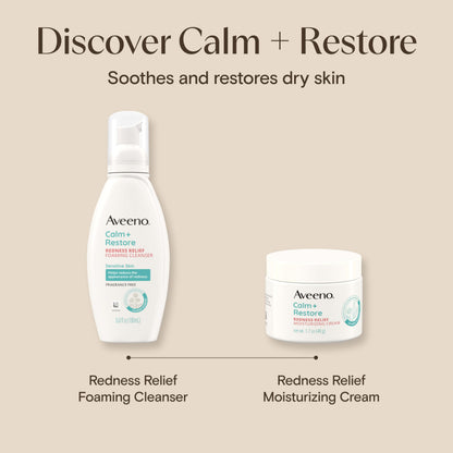 Aveeno Calm + Restore Facial Moisturizer Face Cream for Redness Relief, Non-Comedogenic Aveeno