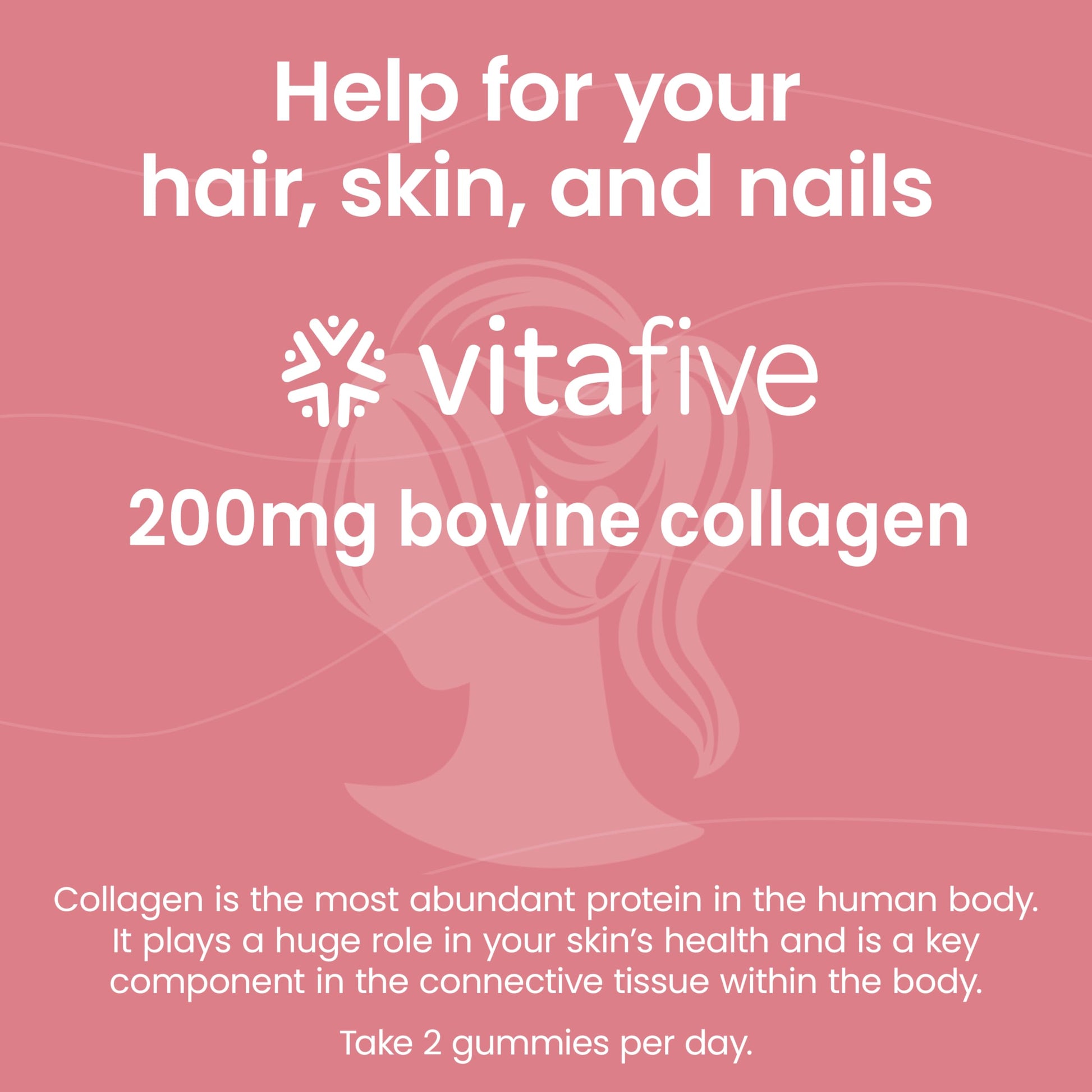 vitafive Collagen Gummies for Men and Women, Bovine Collagen, Collagen Gummy for Hair, Skin, and Connective Tissue Support, Gluten Free (50 Ct) vitafive buy australia supplements