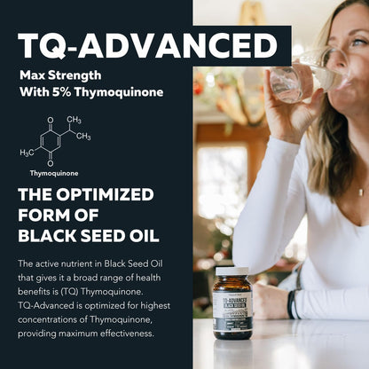 Black Seed Oil Softgels | 5% Thymoquinone - TQ-Advanced® | High Potency - 500 mg per Capsule - 15:1 Concentrate from Nigella Sativa Extract Triquetra Health