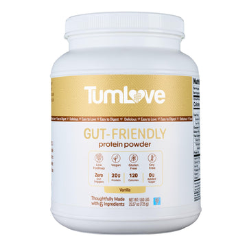 TumLove Vegan Protein Powder - Low FODMAP Certified, Gluten-Free, Dairy-Free, Soy-Free, 100% Gut-Friendly & Non-Bloating, Vanilla (25 Servings) TumLove buy australia supplements
