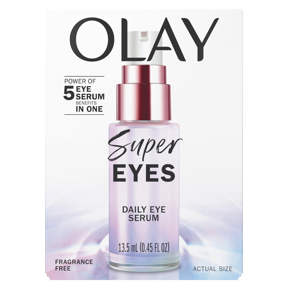 Olay Super Eye Serum - Vitamin C, Caffeine, Niacinamide, Amino Peptide, Aloe Vera - Brightens Dark Circles, Anti-Wrinkle, Anti-Aging, Brightening, Smooths Fine Lines, Firming, Hydrating, 0.45 Oz Olay