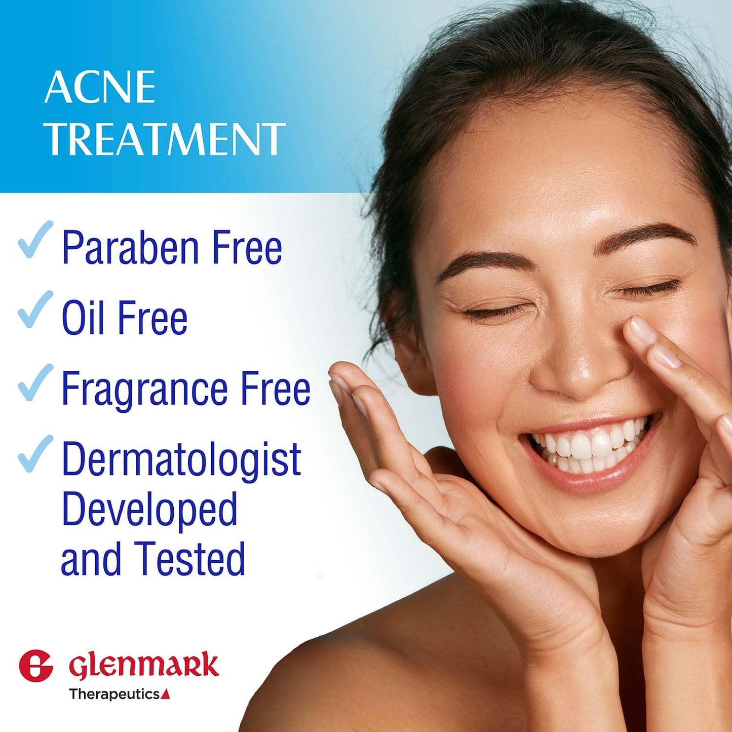 Glenmark Therapeutics Adapalene Gel 0.1% Acne Treatment, Paraben Free Topical Retinoid Cream for Face Glenmark Therapeutics