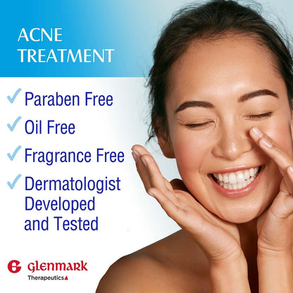 Glenmark Therapeutics Adapalene Gel 0.1% Acne Treatment, Paraben Free Topical Retinoid Cream for Face Glenmark Therapeutics