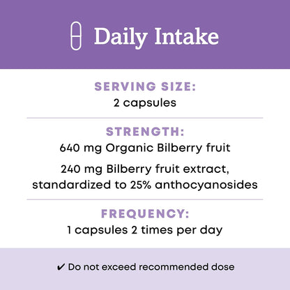 Oregon's Wild Harvest Bilberry Herbal Supplement Vegan Capsules, 880 mg, 60 Count Gsupps Australia