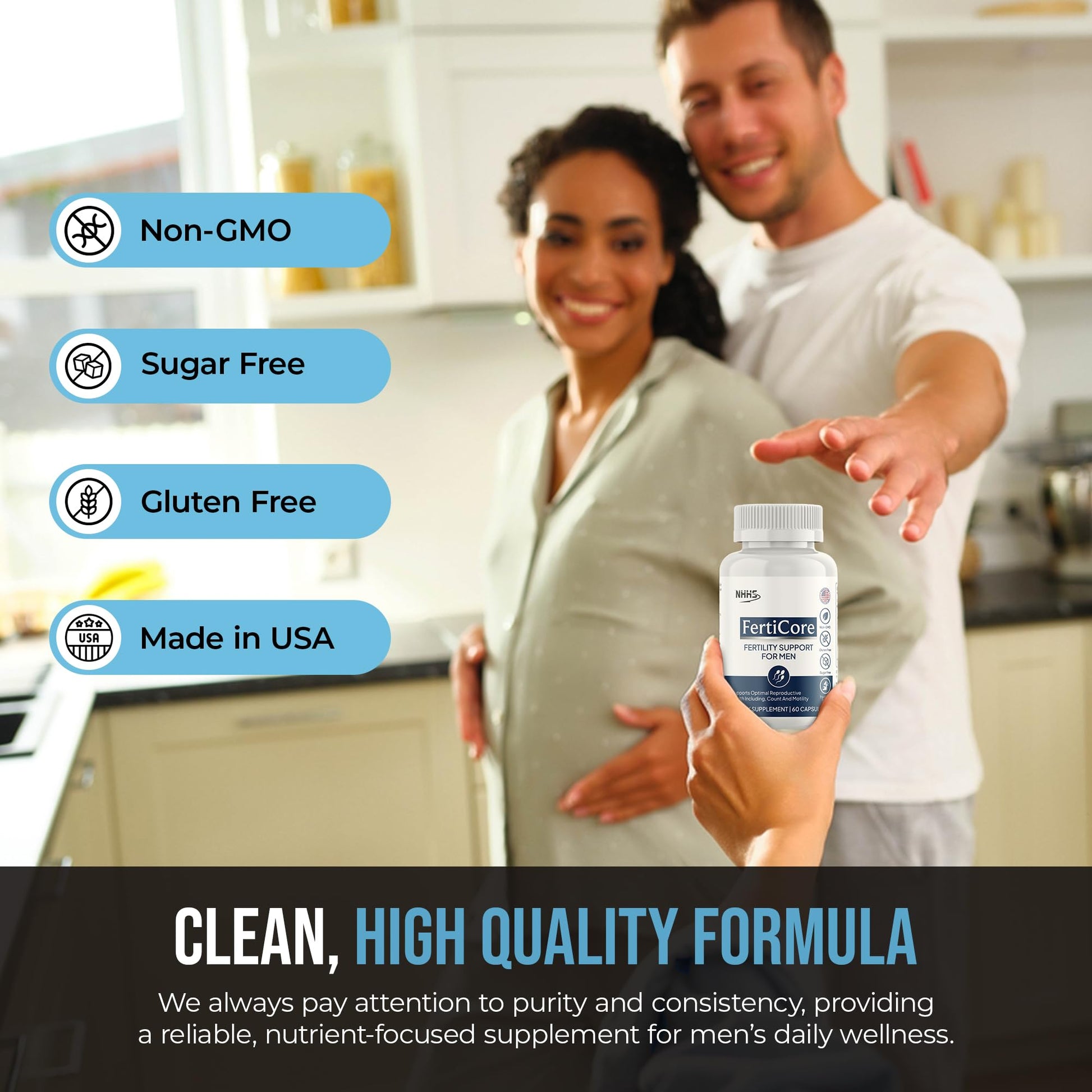 NHHS FertiCore – Men’s Fertility & Reproductive Wellness Supplement – Supports Sperm Health, Motility & Vitality – with Vitamins, Minerals, Amino Acids & Antioxidants – Made in USA, 60 Capsules NHHS buy australia supplements