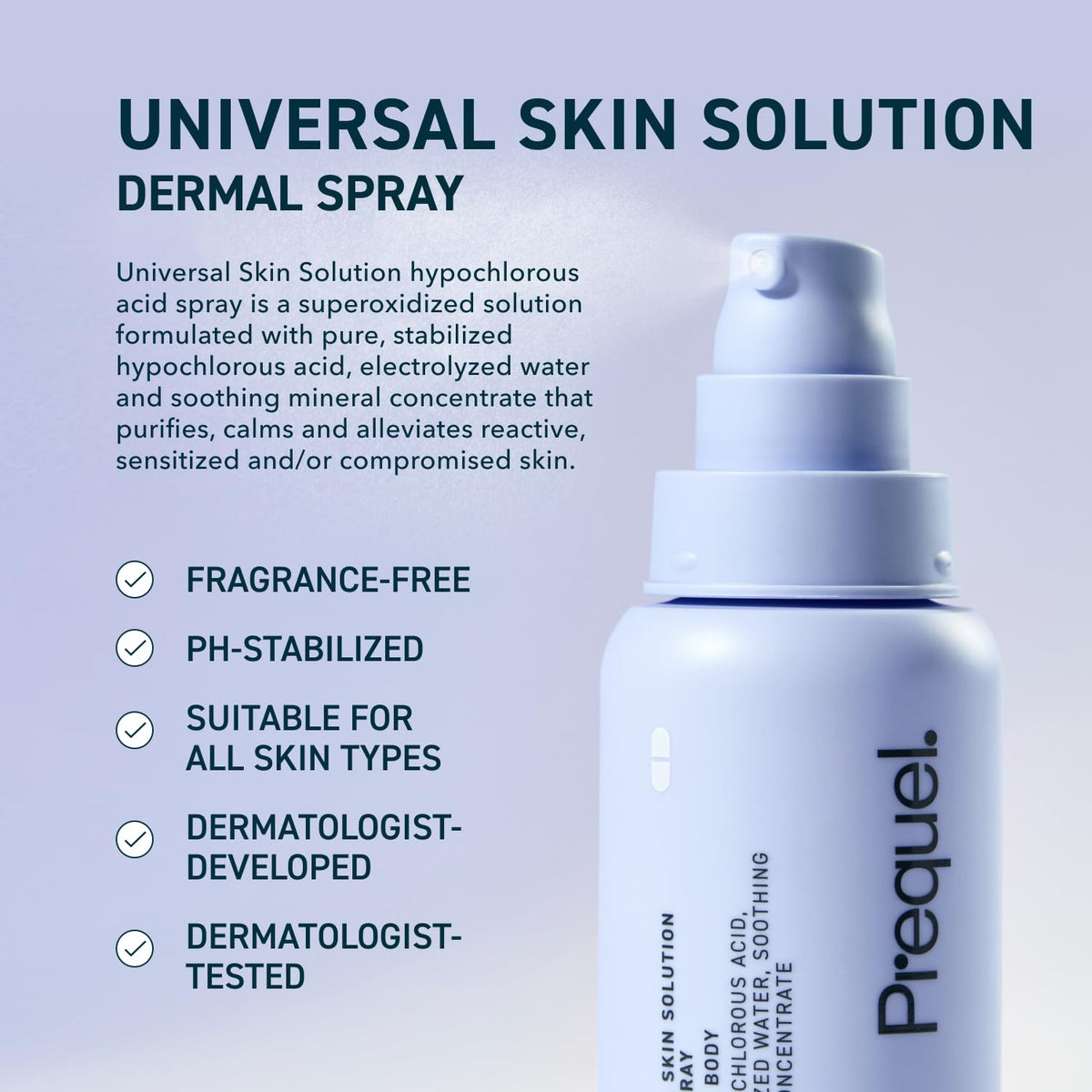 Prequel Skin Hypochlorous Acid Spray - HOCL Facial Mist Minerals 4oz Prequel