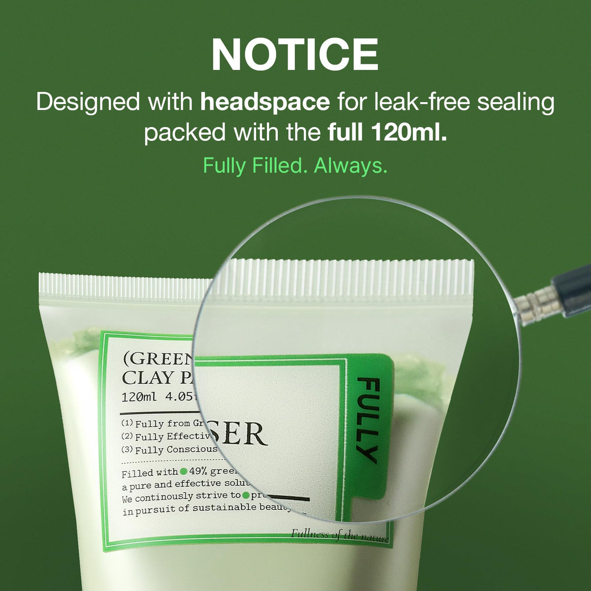 FULLY Green Tomato Pore Clay Mask Cleanser for Deep Cleansing, 4.05 fl oz FULLY