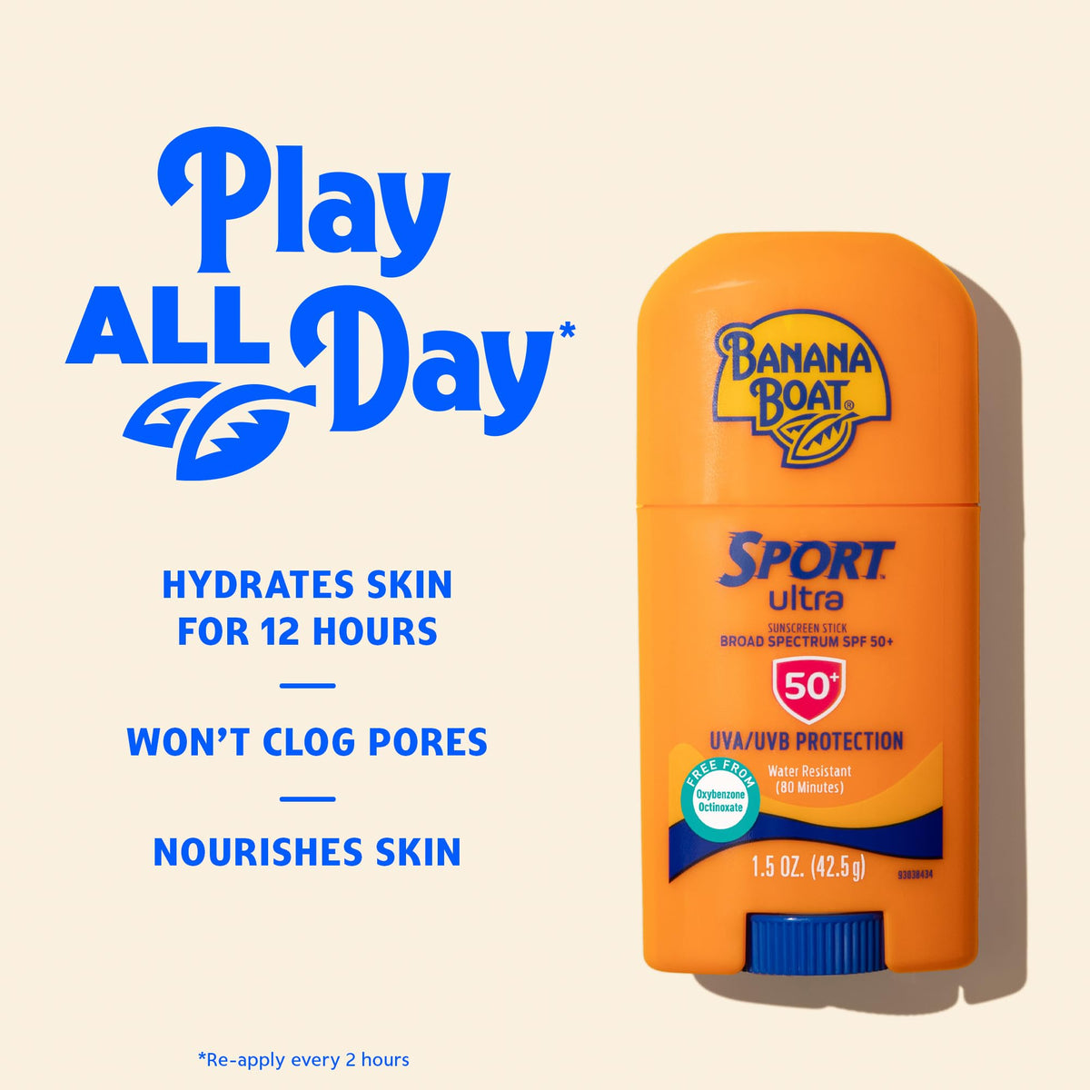 Banana Boat Sport SPF 50 Sunscreen Stick, 1.5 oz Banana Boat