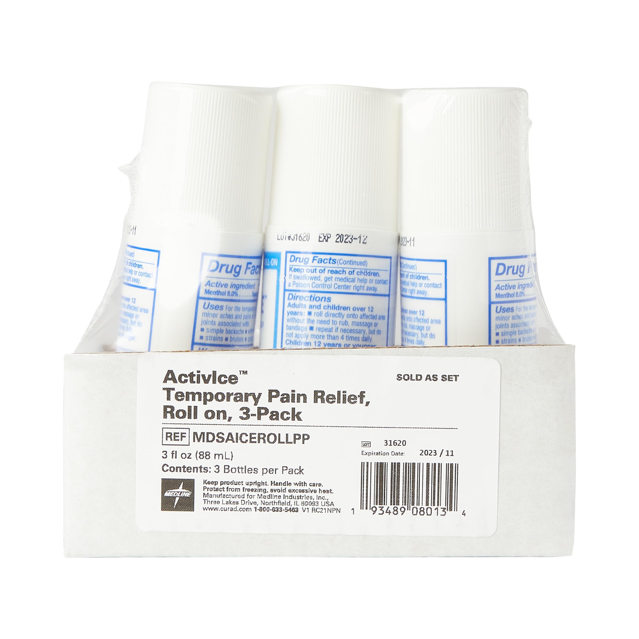 Medline ActivICE Roll-On Cooling Gel, Topical Pain Relief for Arthritis, Joint, Muscle, Back & Body Aches & Pain, 3 oz (3 Count) Medline buy australia supplements
