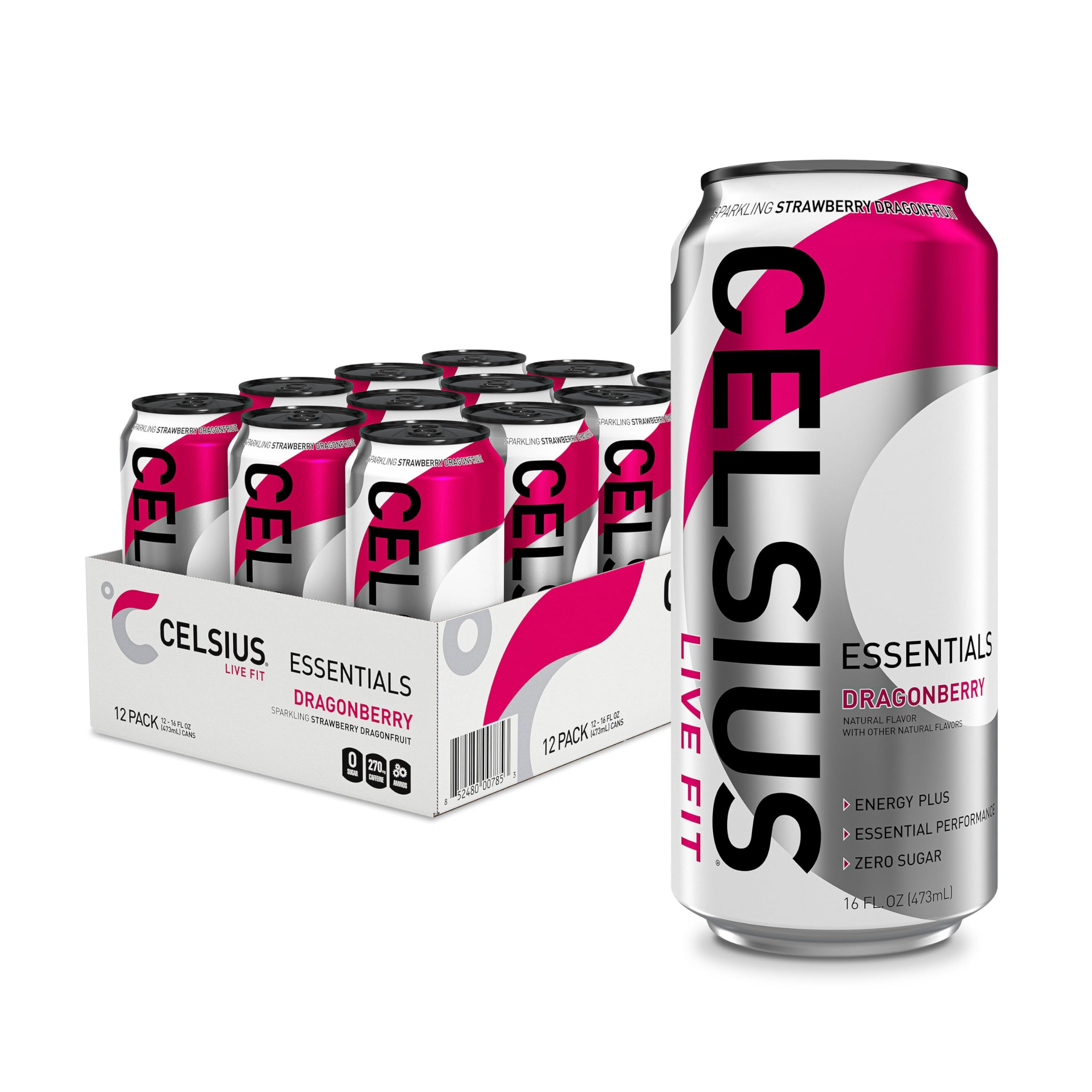 CELSIUS ESSENTIALS, Sparkling Dragonberry, Performance Energy Drink 16 Fl Oz CELSIUS buy australia supplements