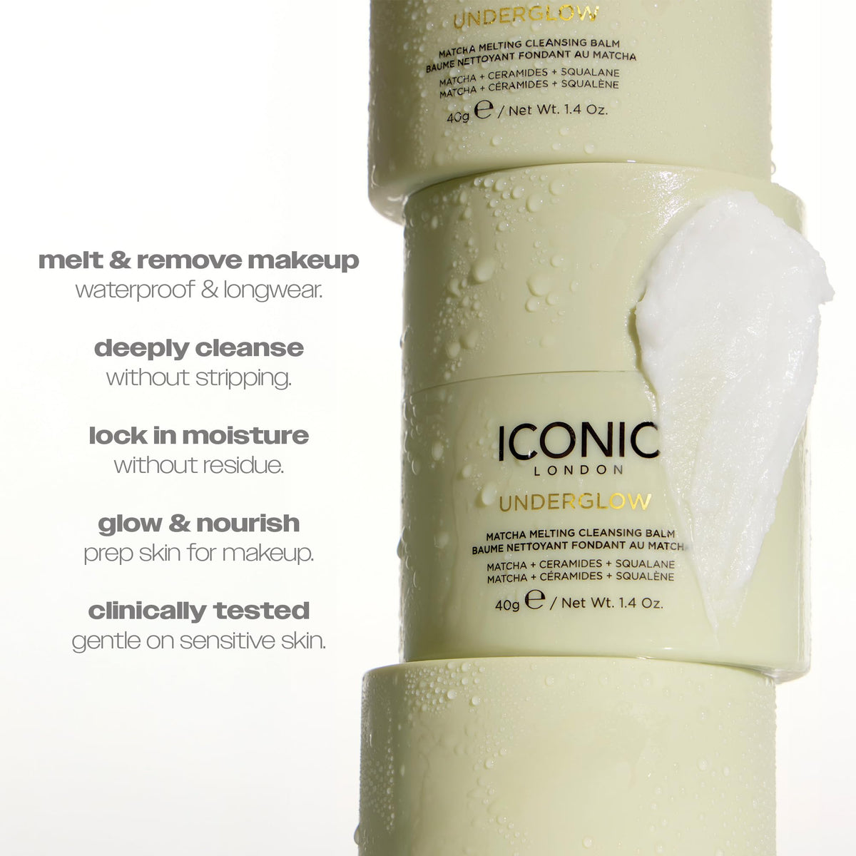 ICONIC LONDON Underglow Matcha Cleansing Balm | Makeup Remover, 1.41 oz ICONIC LONDON