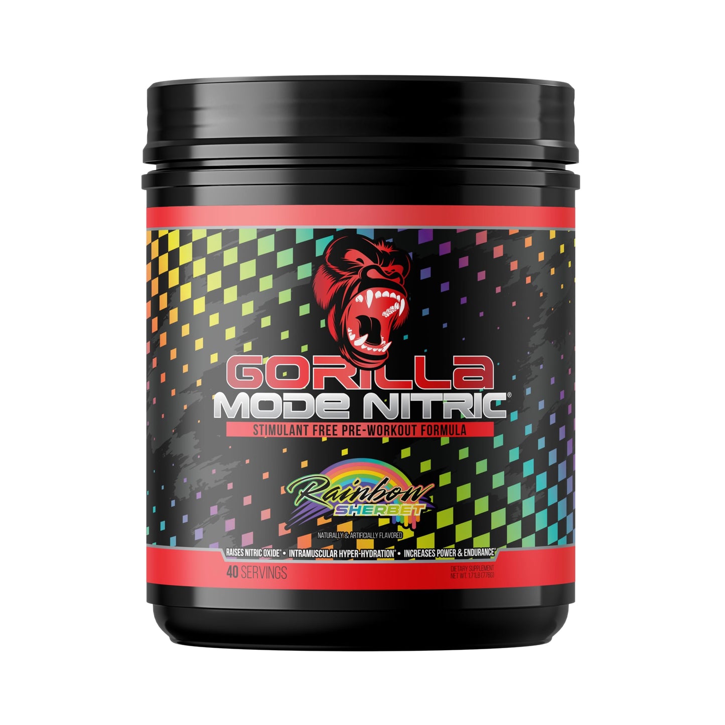 Gorilla Mode Nitric Upgraded Stimulant Free Pre-Workout – Best Tasting and Most Effective Stimulant Free Pre-Workout/Massive Pumps · Vasodilation · Power / 776 Grams (Cherry Blackout)