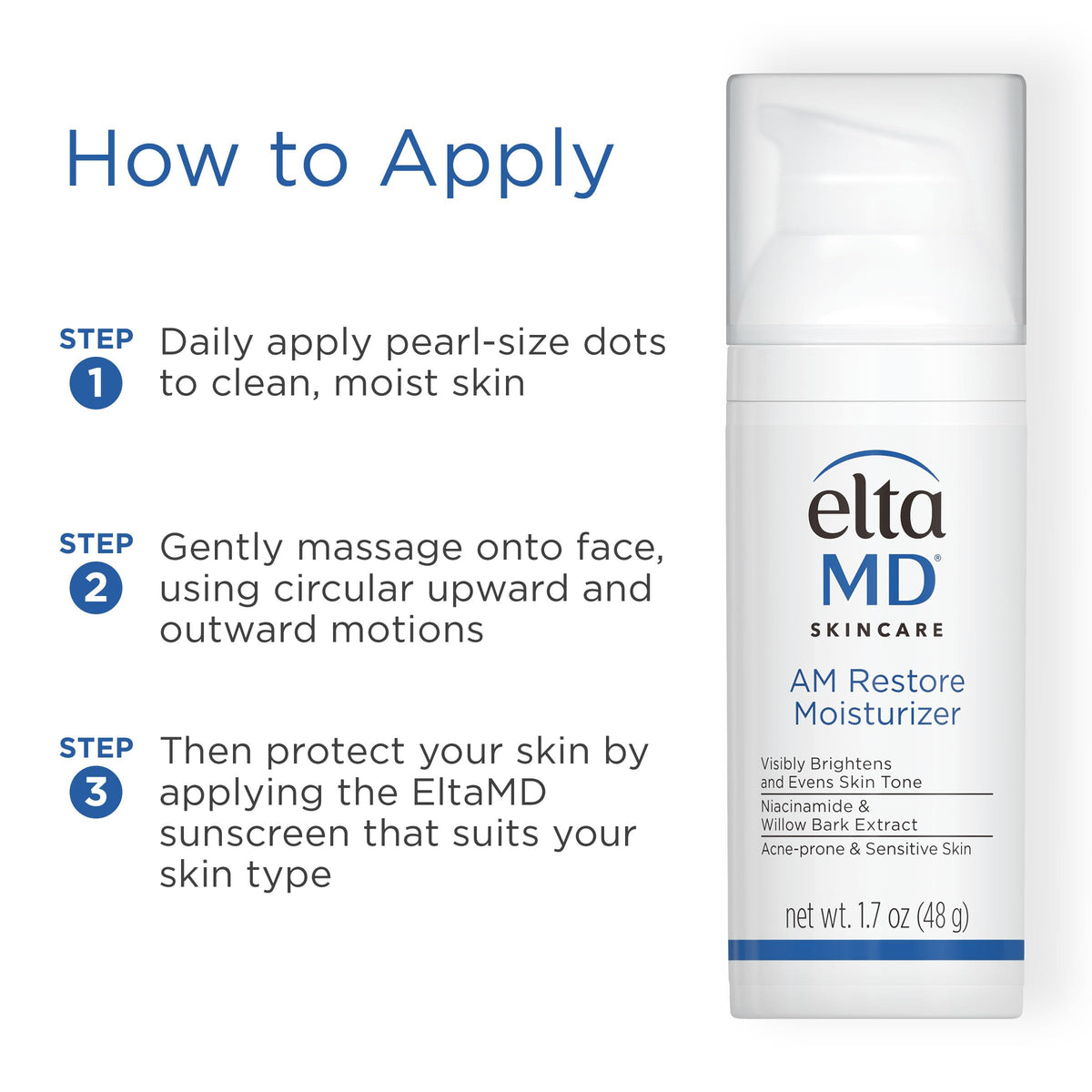 EltaMD AM Restore Daily Facial Moisturizer, Lightweight, 1.7 oz EltaMD