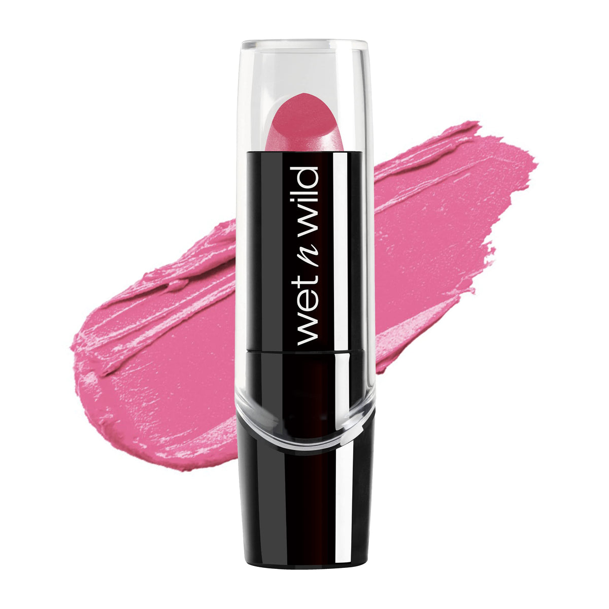 wet n wild Silk Finish Lipstick, Hydrating Rich Buildable Lip Color, Formulated with Vitamins A,E, & Macadamia for Ultimate Hydration, Cruelty-Free & Vegan - Pink Ice (Carded) wet n wild