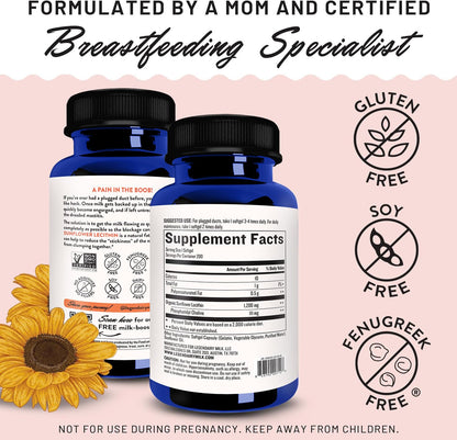 Legendairy Milk Sunflower Lecithin 1200mg, Lactation Support, Sunflower Lecithin Supplement for Clogged Milk Ducts Legendairy Milk