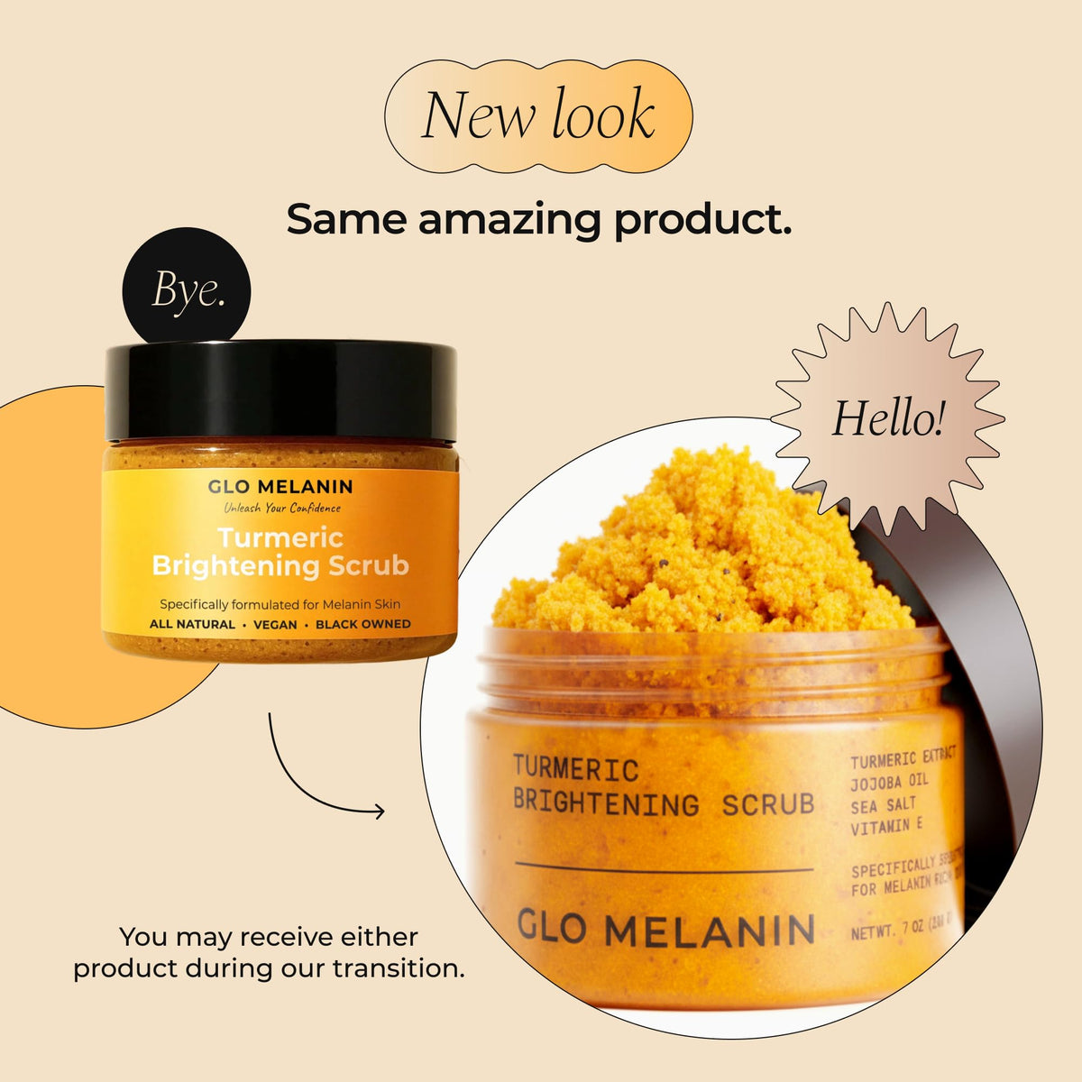 Glo Melanin Turmeric Brightening Scrub for Dark Spots [4 oz] Glo Melanin