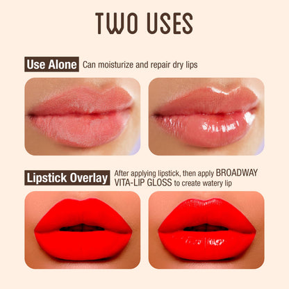 Ruby Kisses Broadway Vita-Lip Clear Lip Gloss (3 Pack Mango Butter, Rosehip, Coconut Oil), Ultra-Hydrating & Soothing Formula with Vitamin Oils, High-Shine Non-Sticky Finish, Healing Lip Balm Ruby Kisses
