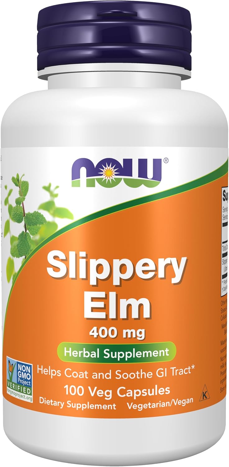 Now Foods Slippery Elm, 100 Caps 400 mg Gsupps Australia