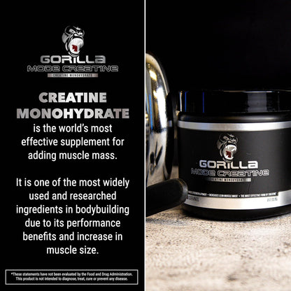 Gorilla Mind Pre Workout (BlackBerry Lemonade) + Creatine (100 Serv.) - Comprehensive Stack for Improved Strength, Power Output, and Muscle Size