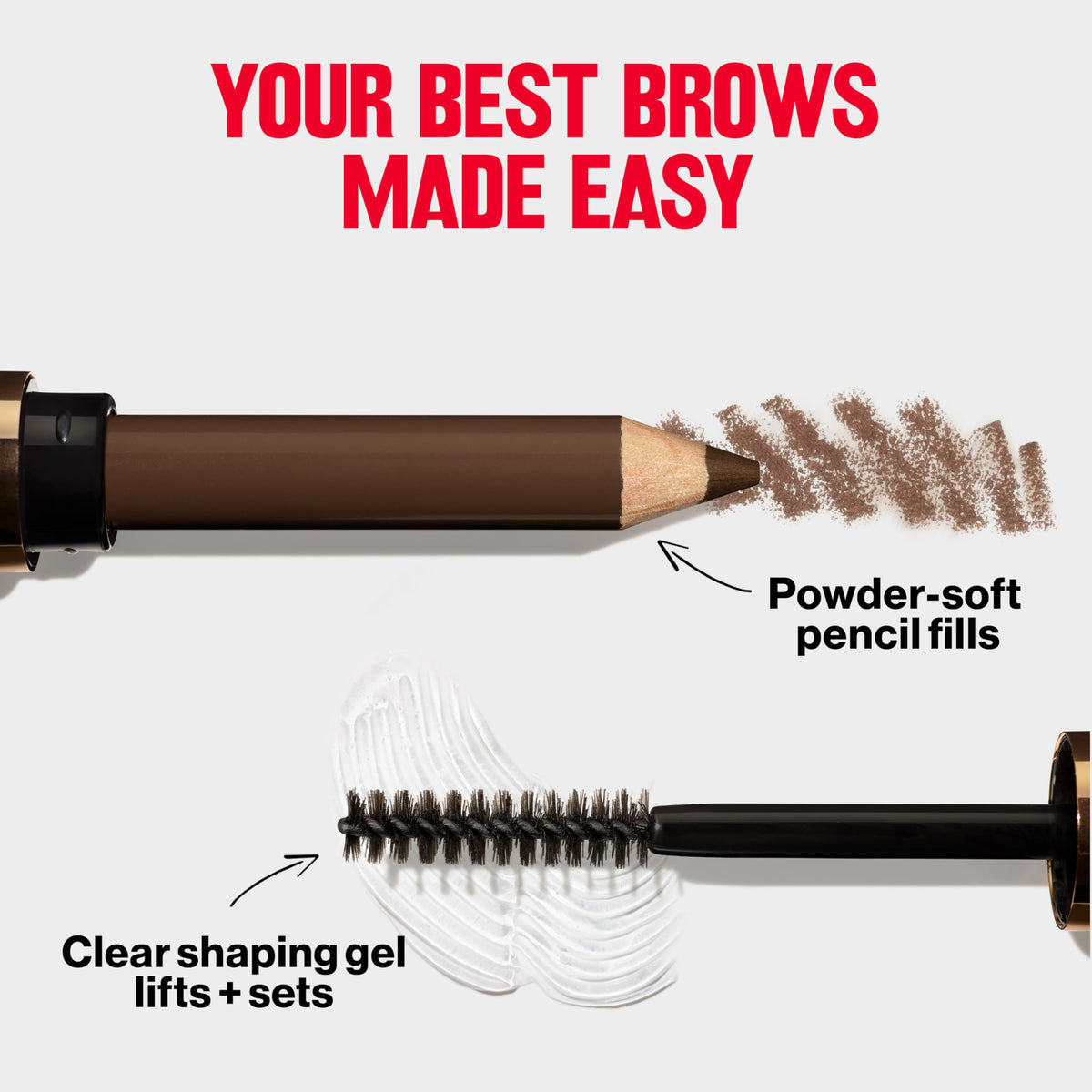 Revlon ColorStay Brow Fantasy Pencil & Gel, 004 Dark Brown REVLON