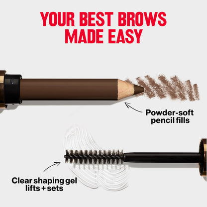 Revlon ColorStay Brow Fantasy Pencil & Gel, 004 Dark Brown REVLON