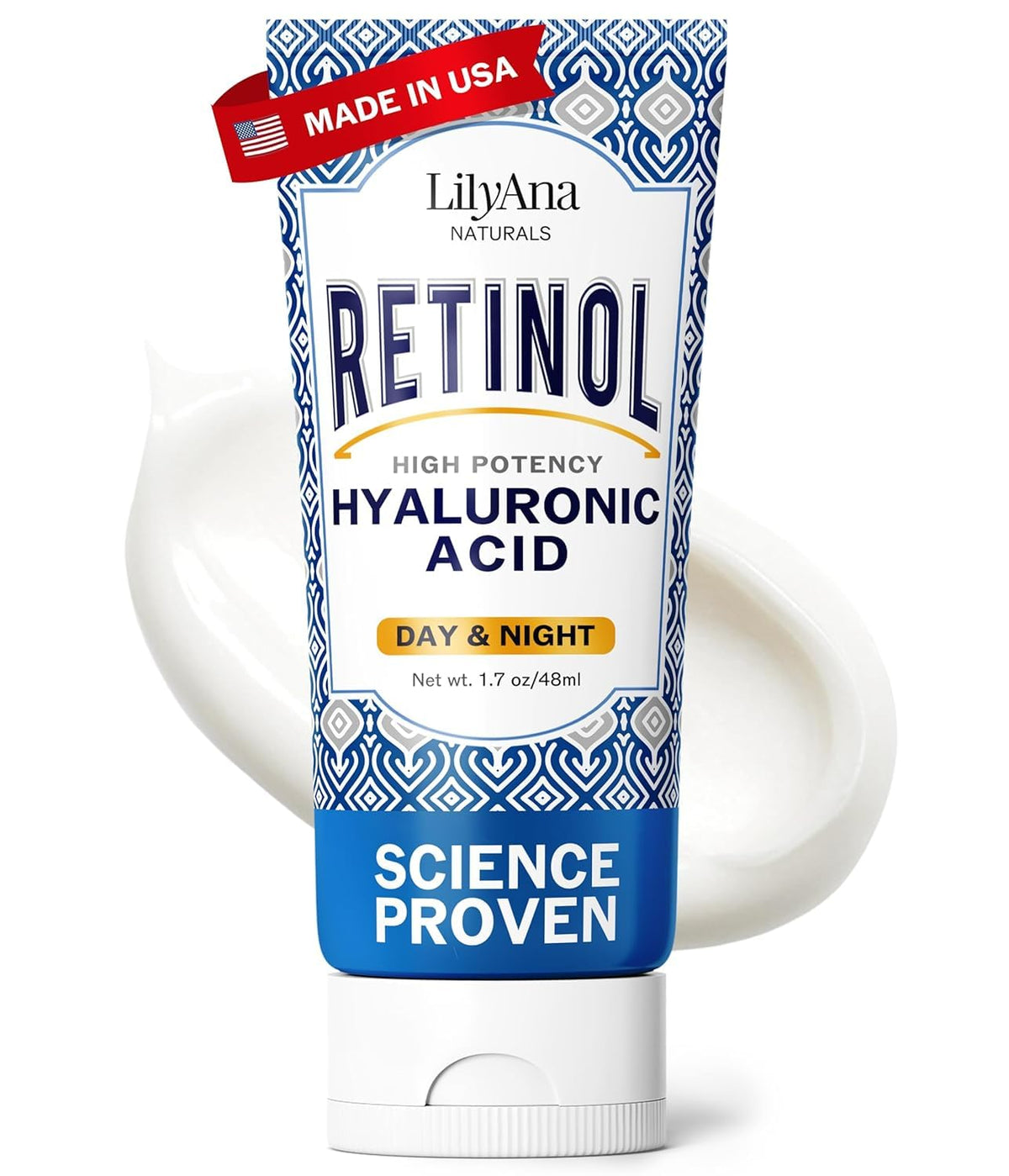 LilyAna Naturals Anti Aging Retinol Face Cream for Women – Wrinkle & Neck Cream for Firming, Retinol Moisturizer for Face with Hyaluronic Acid, Hydrating Night Cream for Fine Lines, Collagen Boost LilyAna Naturals